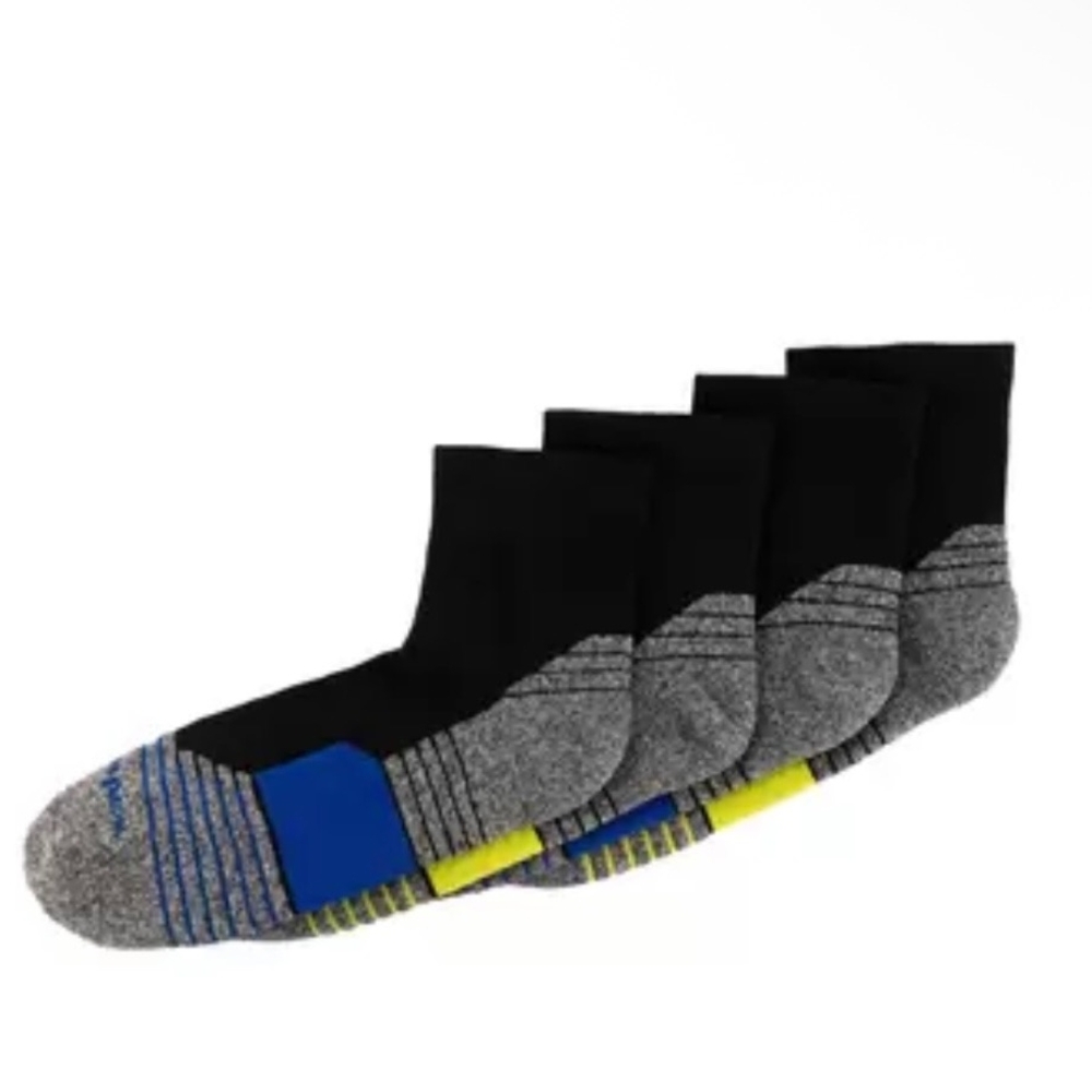 Champion Men,s Performance Fit Ankle Socks 4-Pairs Size 6-12 Cushioned Sole